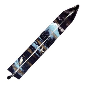 紺色 白富士湖畔に鶴 畳袈裟 本願寺派用