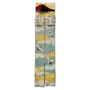 白茶色 赤富士に鶴 畳袈裟 本願寺派用