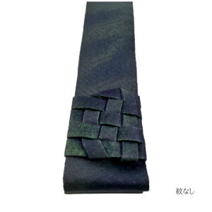 紺地 二色（緑/黄緑）モヤサヤ型地紋 紋なし